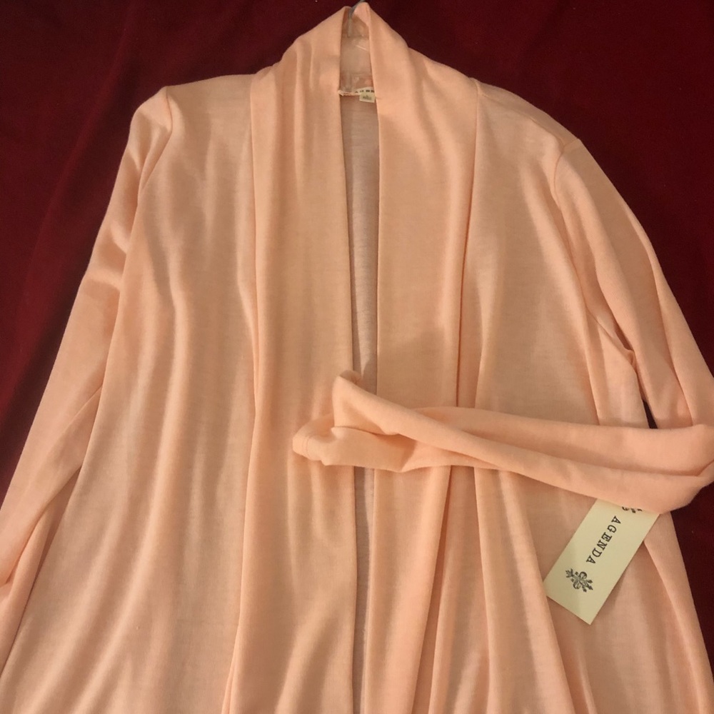 Pink long cardigan
